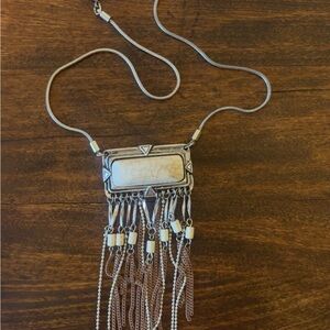 Silver and Cream Pendant Necklace